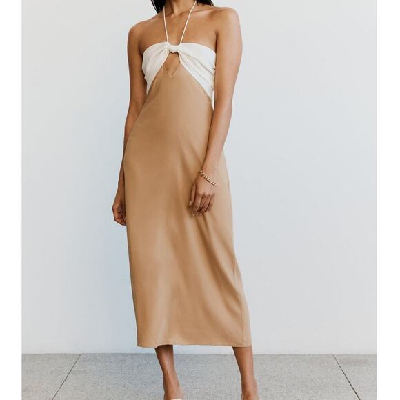 Free People Third Form Let's Split Midi Slip Dress - Picture 1 of 7